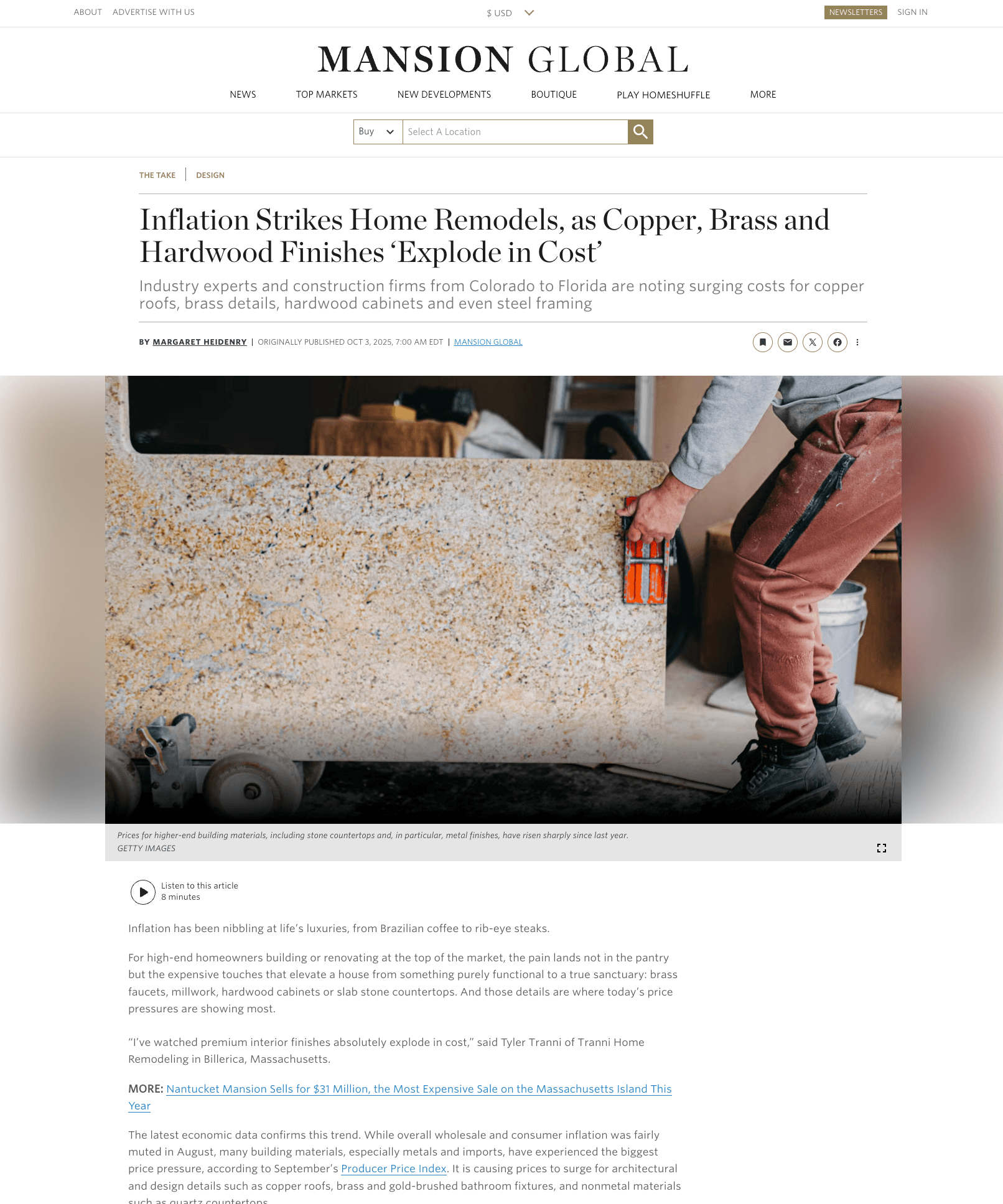 Windward Construction featured in Mansion Global 2025